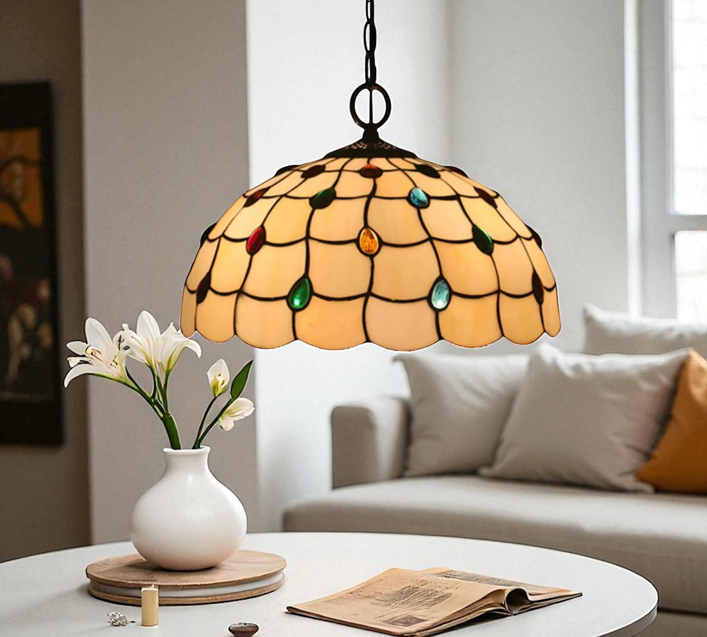 CDH 12" Tiffany Pendant Lamp 30cm shade (12103C)