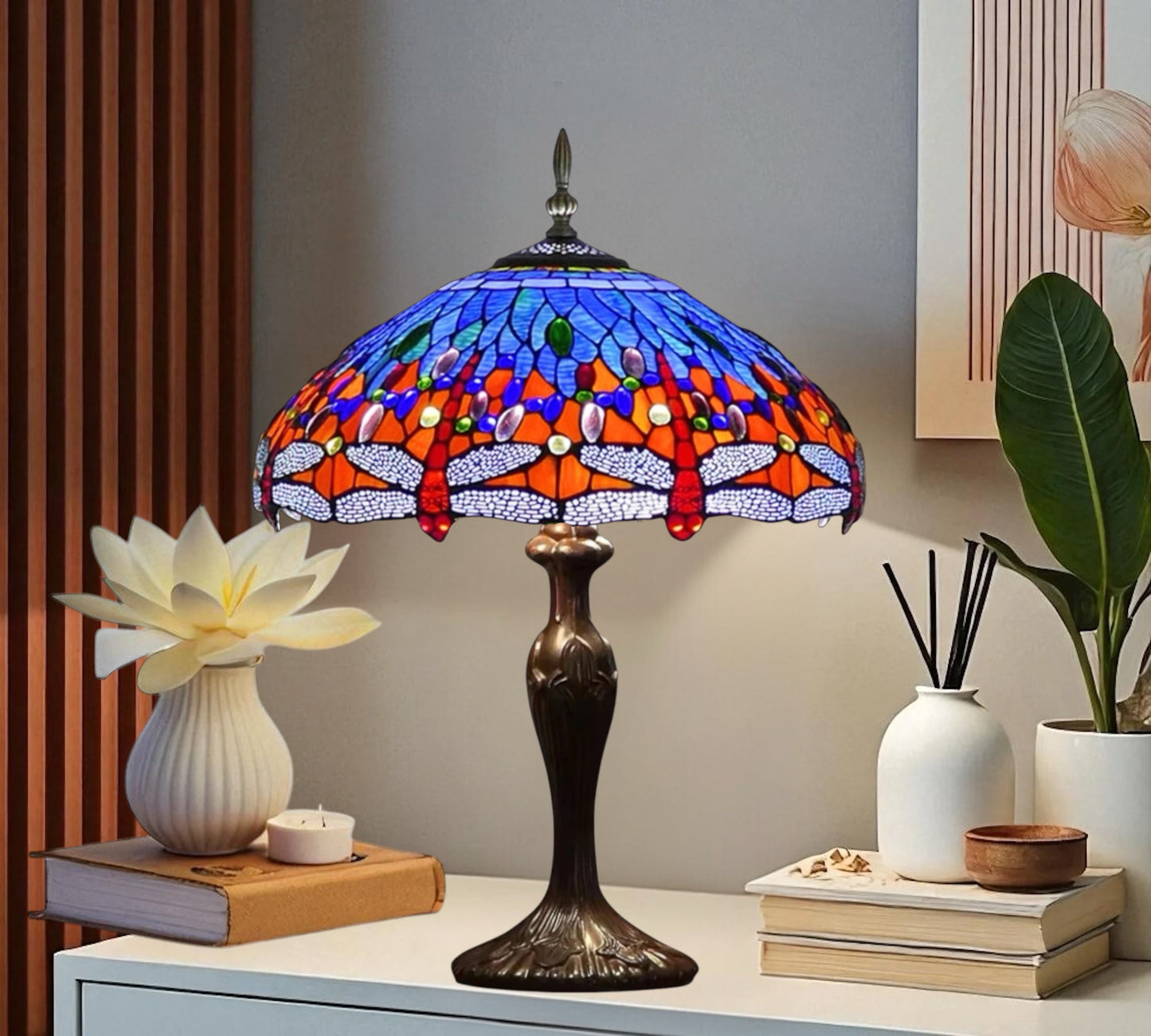CDH 16" Tiffany Table Lamp 40cm Shade (15029)