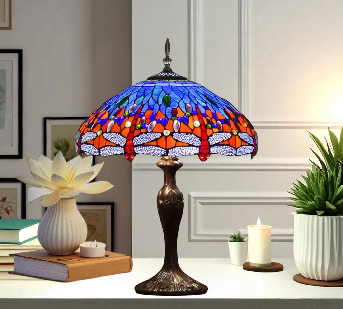 CDH 16" Tiffany Table Lamp 40cm Shade (15029)