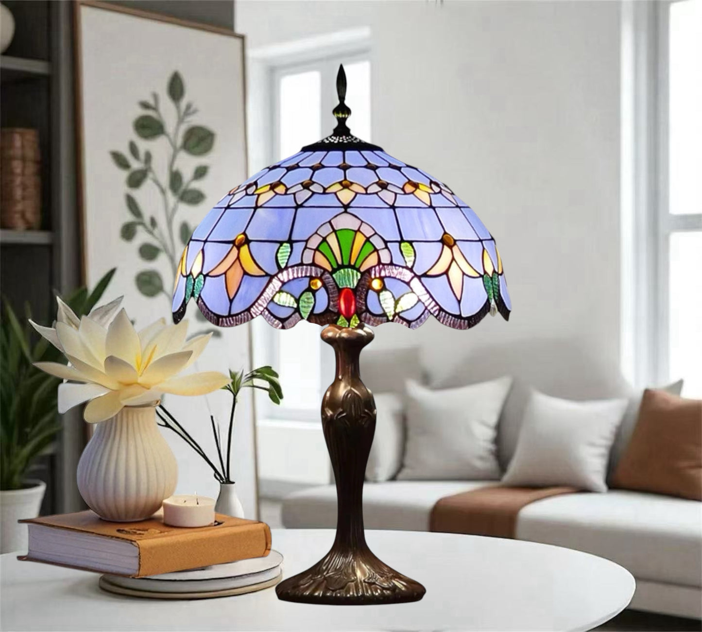 CDH 16" Tiffany Table Lamp 40cm Shade (15008)