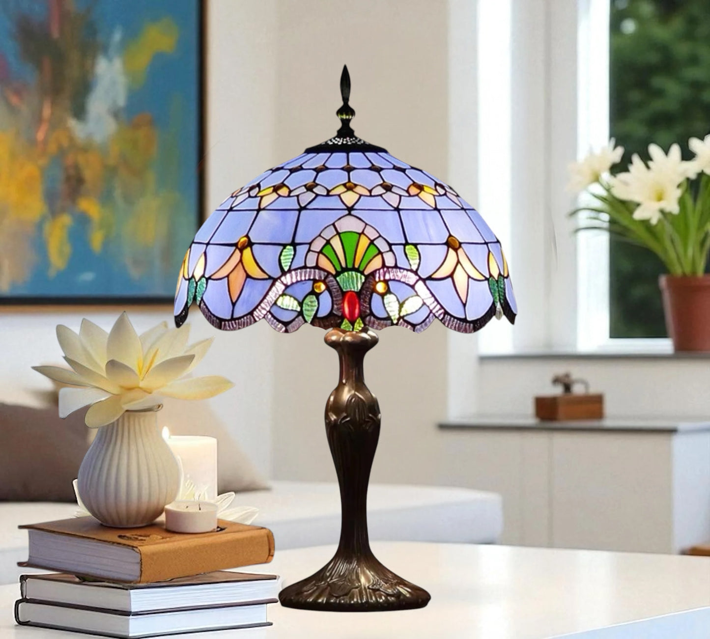 CDH 16" Tiffany Table Lamp 40cm Shade (15008)
