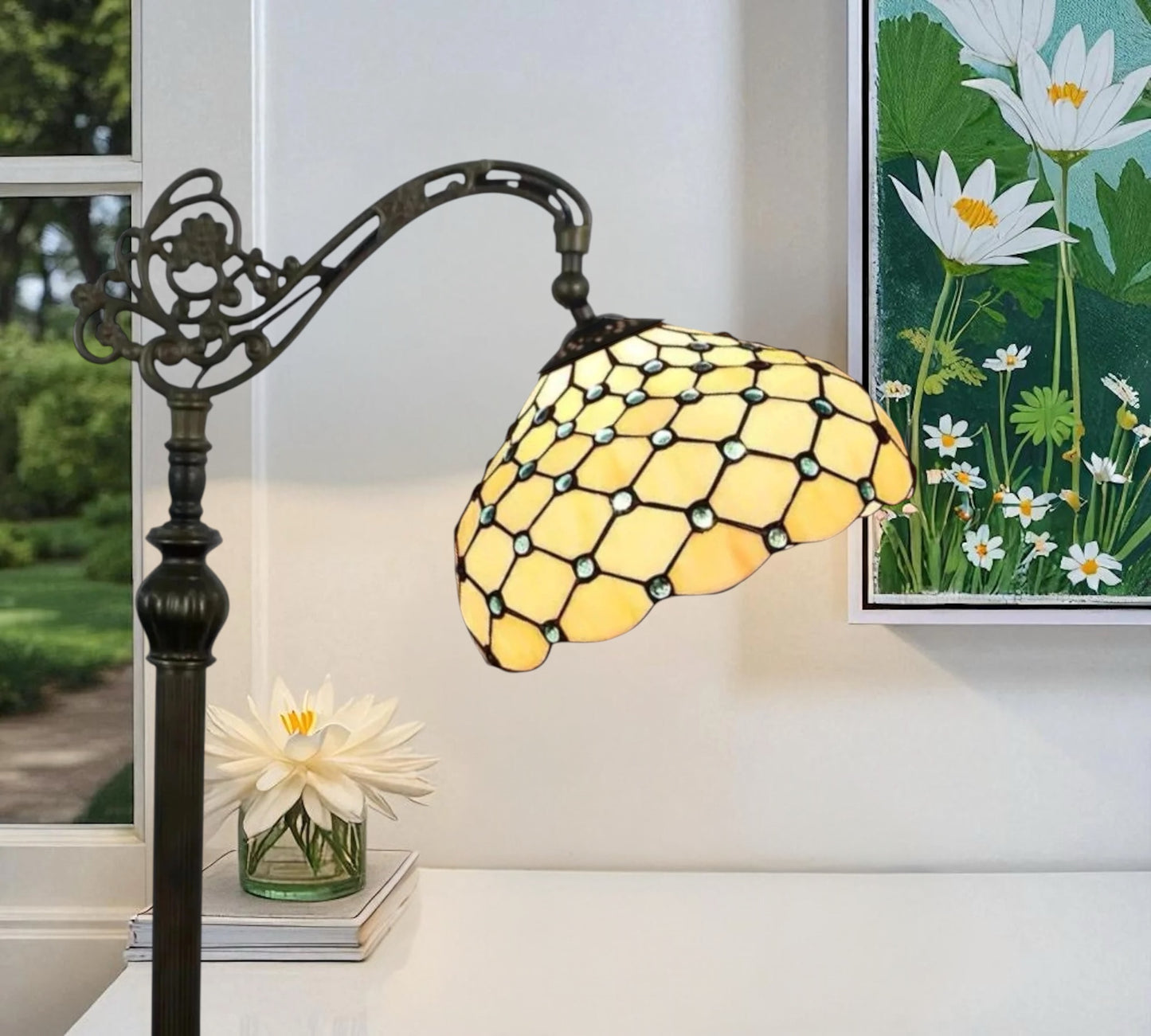 CDH Tiffany Bridge Arm Style Floor Lamp (12021F) 12" 30CM Shade