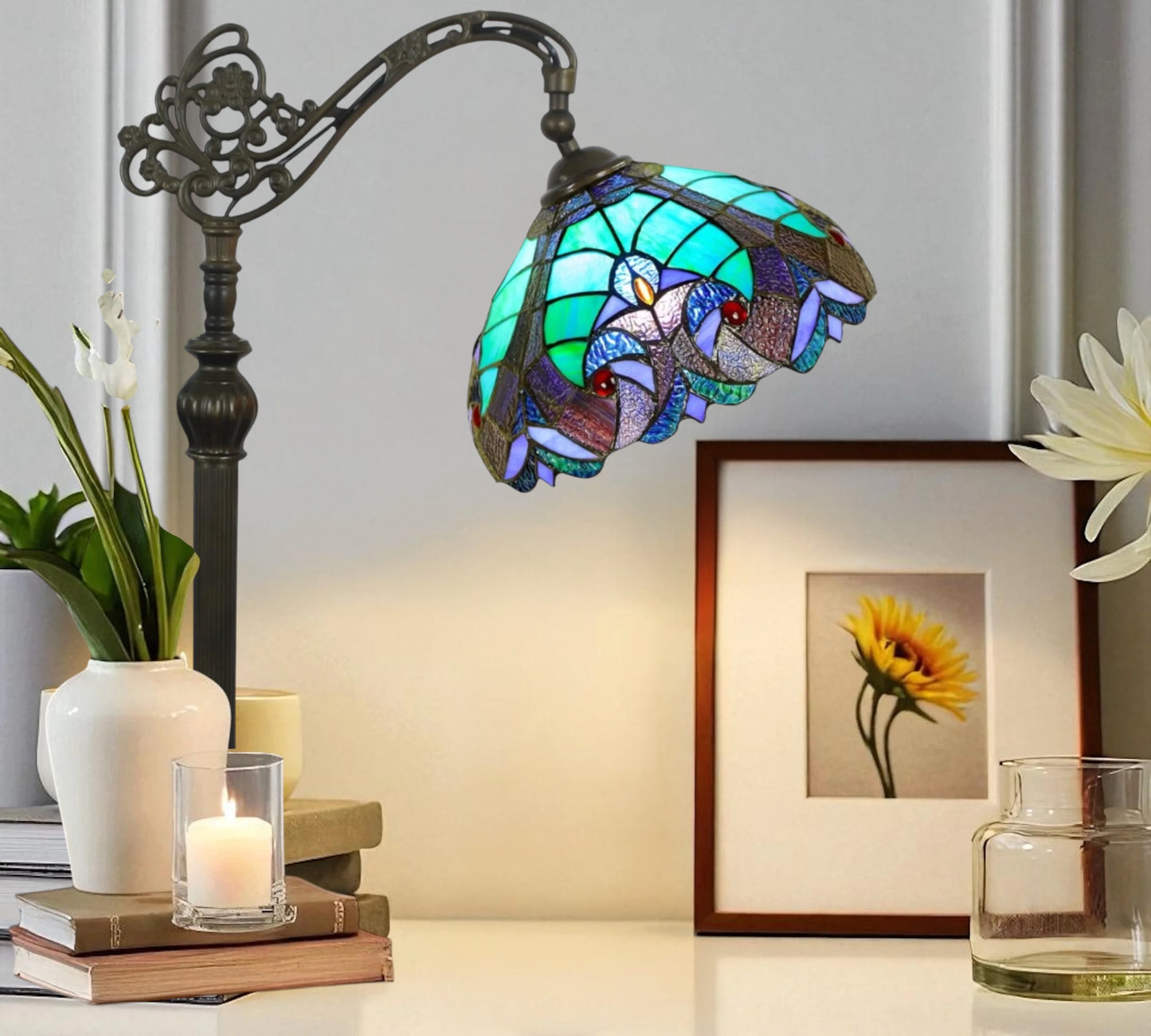 CDH Tiffany Bridge Arm Style Floor Lamp (12013F) 12" 30CM Shade