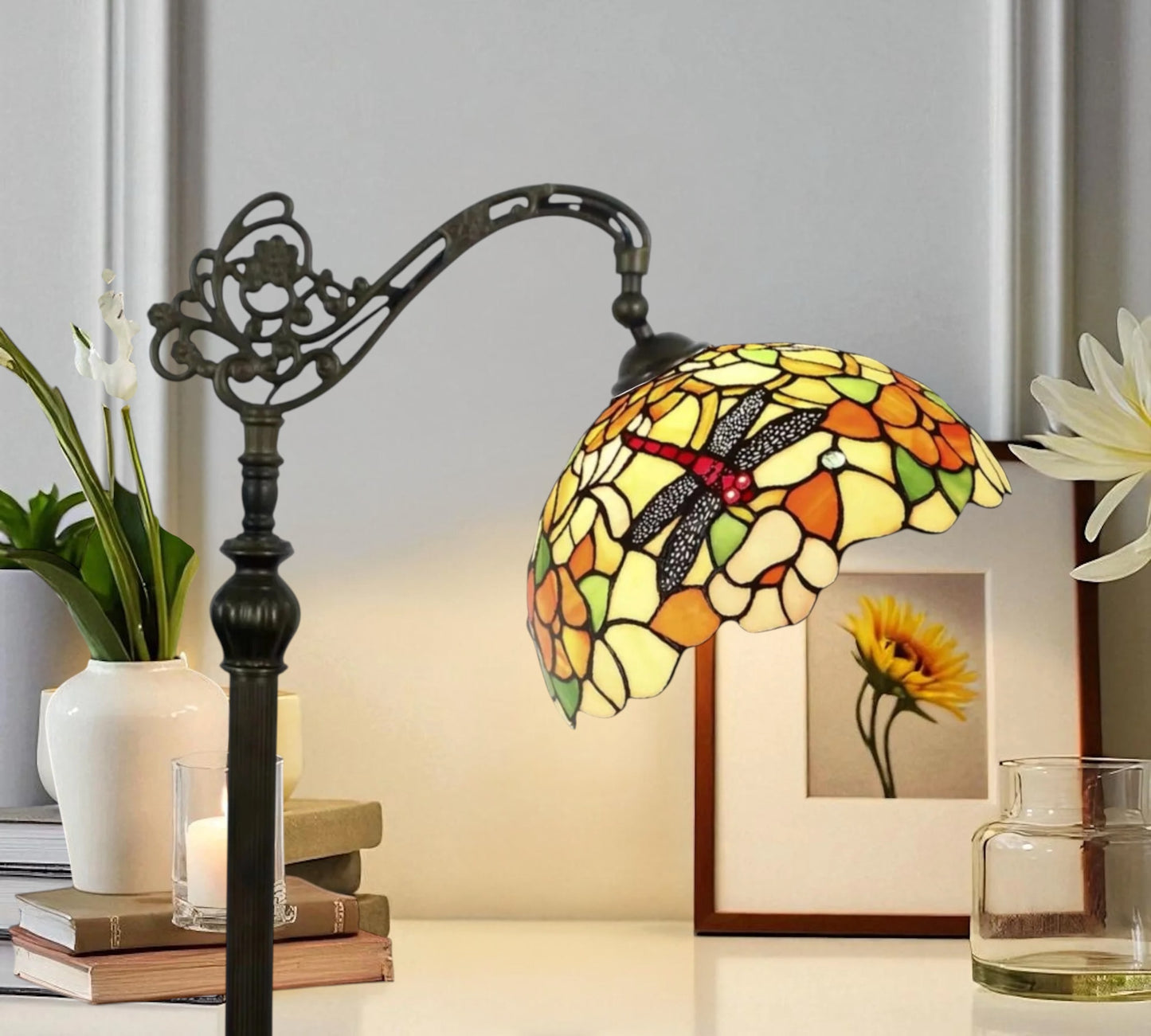 CDH Tiffany Bridge Arm Style Floor Lamp (12043F) 12" 30CM Shade