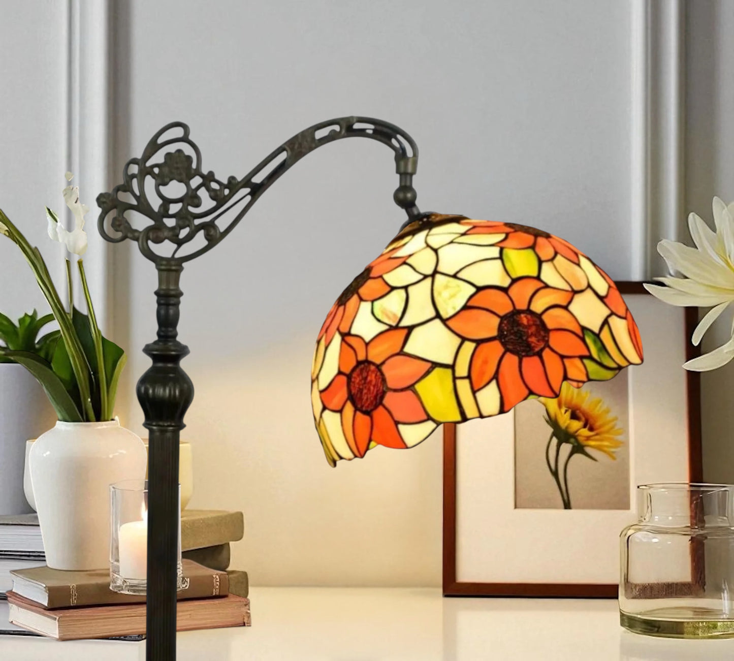CDH Tiffany Bridge Arm Style Floor Lamp (12068F) 12" 30CM Shade