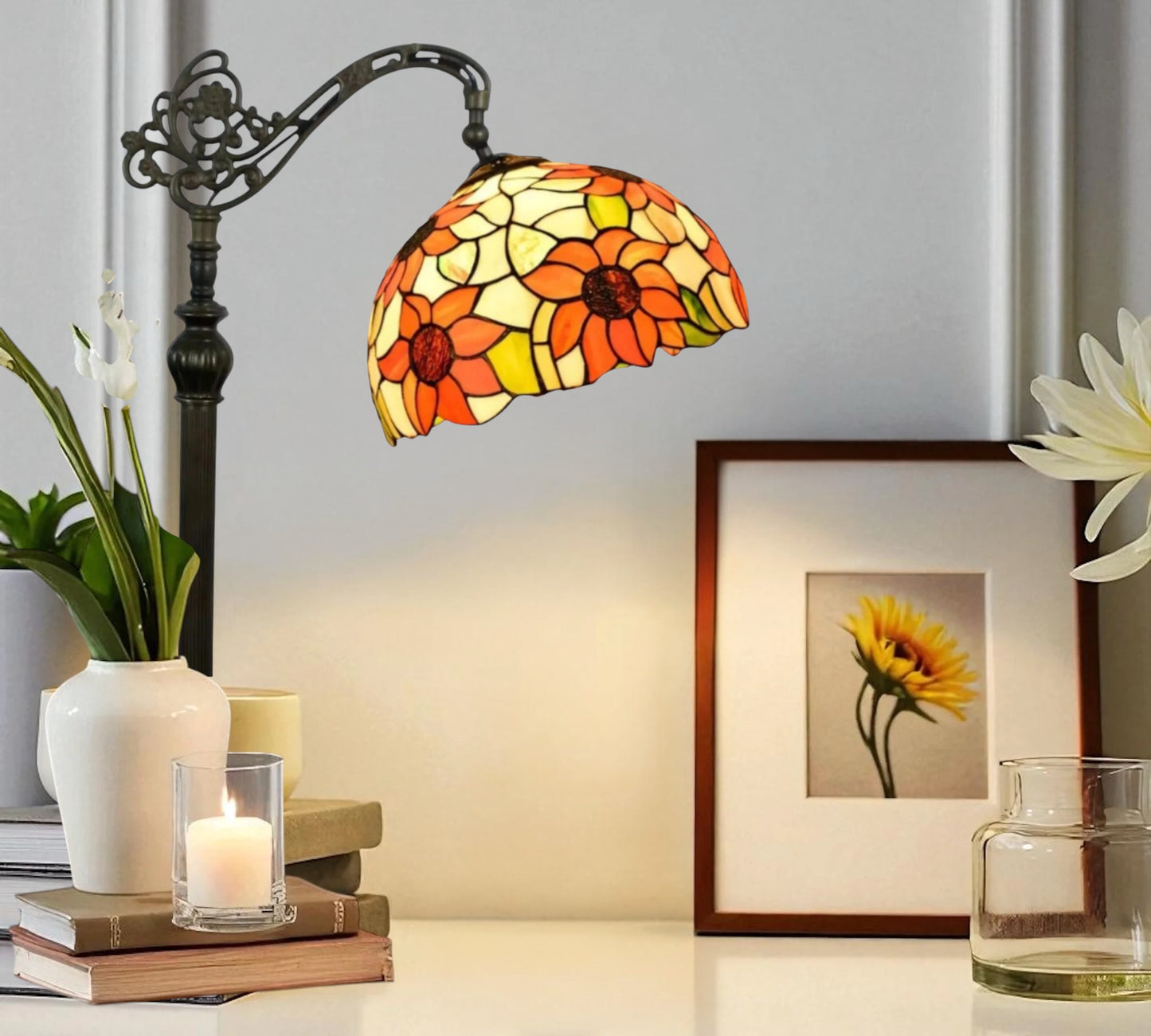 CDH Tiffany Bridge Arm Style Floor Lamp (12068F) 12" 30CM Shade