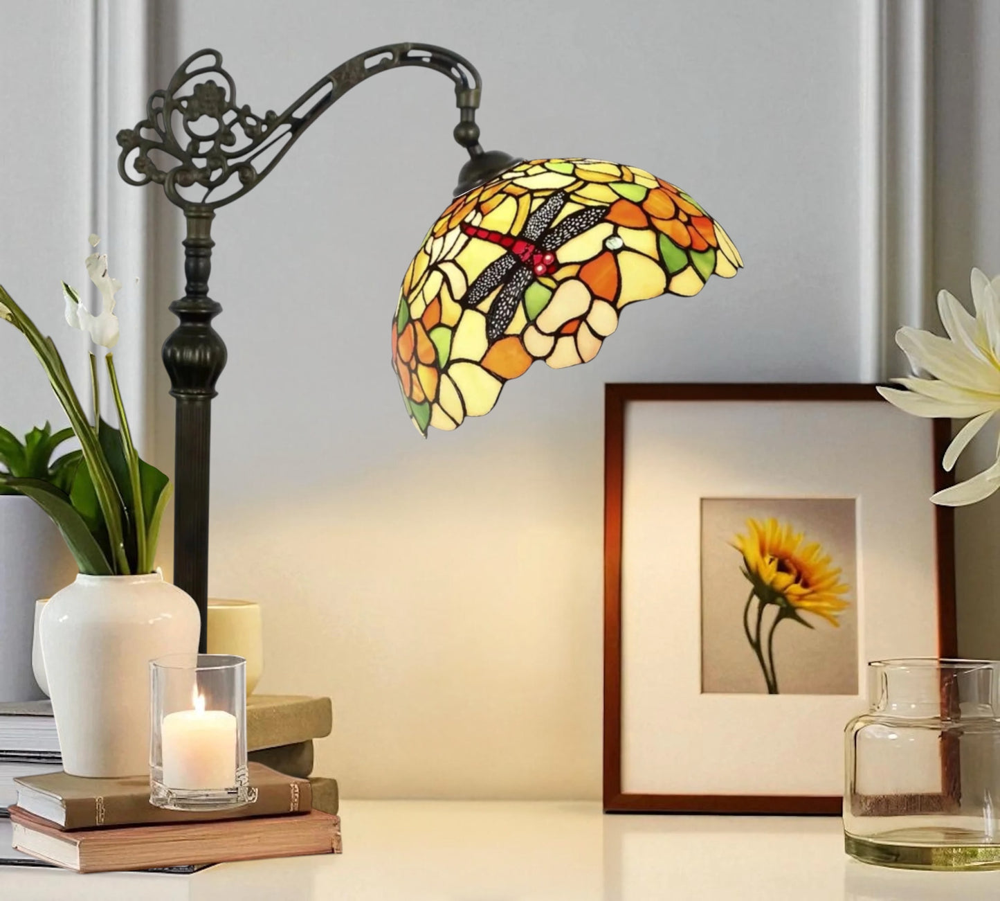 CDH Tiffany Bridge Arm Style Floor Lamp (12043F) 12" 30CM Shade