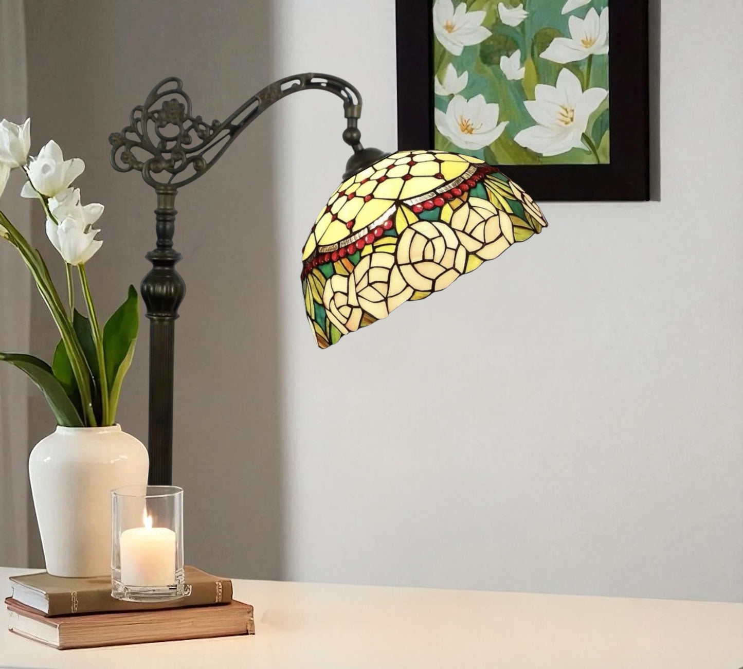 CDH Tiffany Bridge Arm Style Floor Lamp (12042F) 12" 30CM Shade