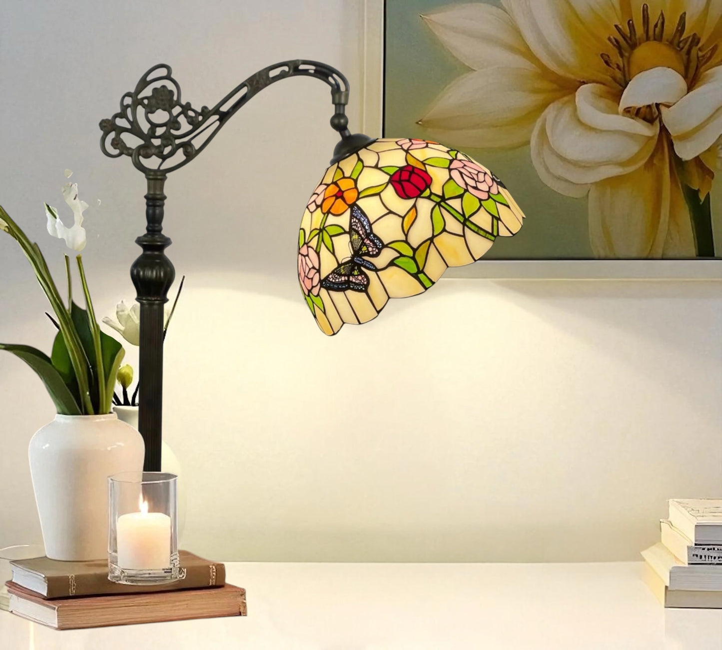 CDH Tiffany Bridge Arm Style Floor Lamp (12051F) 12" 30CM Shade