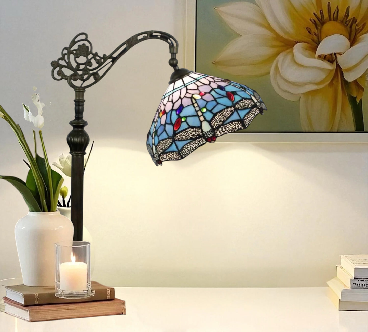 CDH Tiffany Bridge Arm Style Floor Lamp (12061F) 12" 30CM Shade