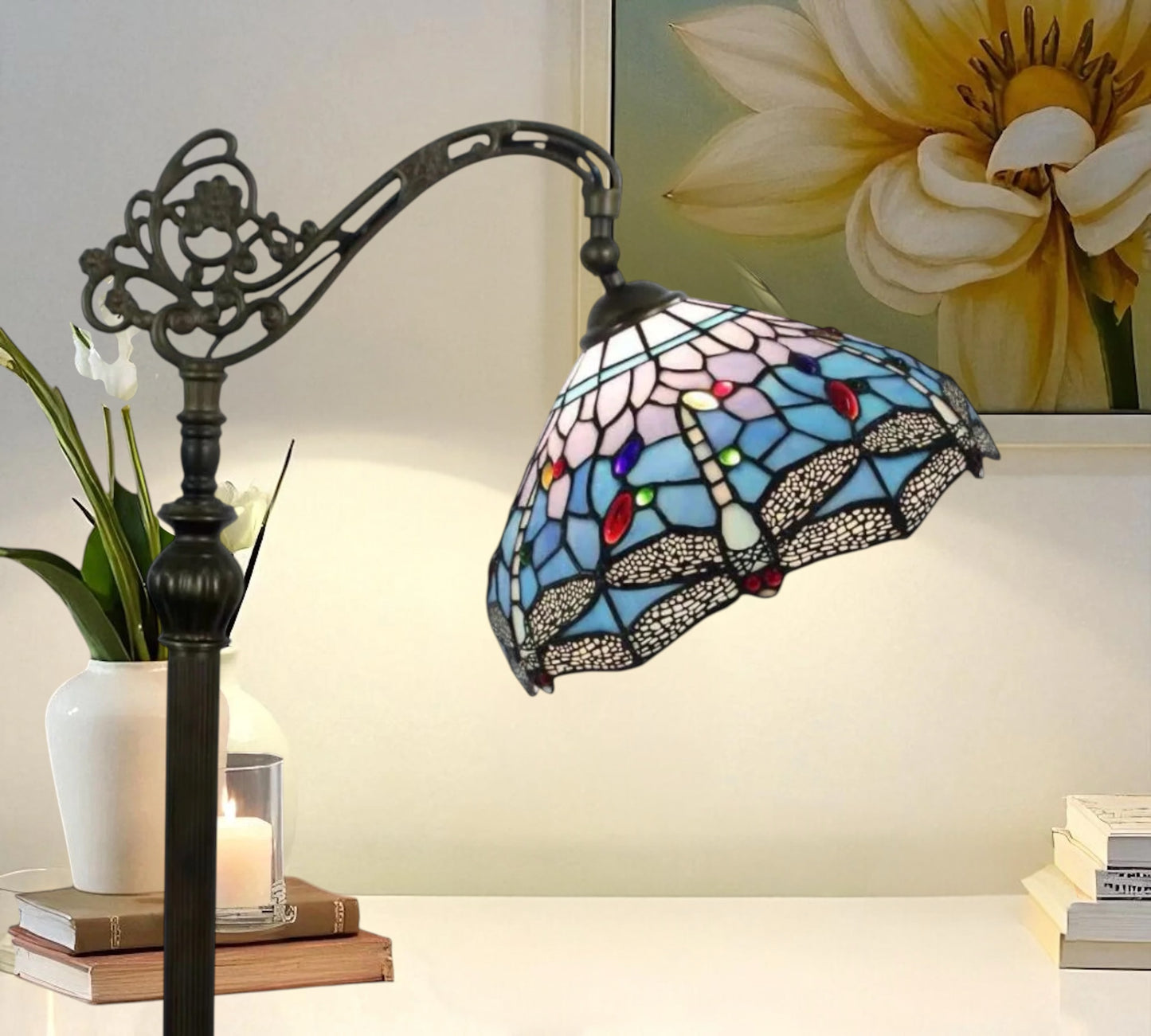 CDH Tiffany Bridge Arm Style Floor Lamp (12061F) 12" 30CM Shade