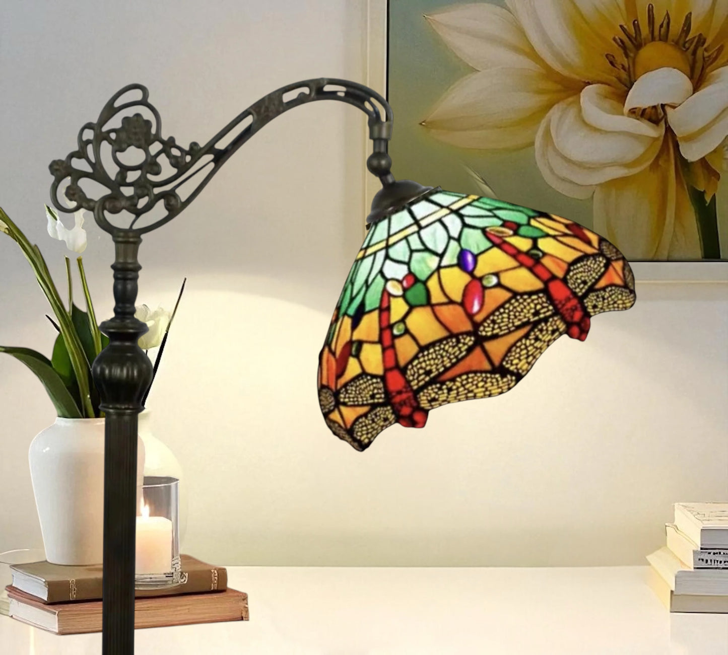 CDH Tiffany Bridge Arm Style Floor Lamp (12060F) 12" 30CM Shade