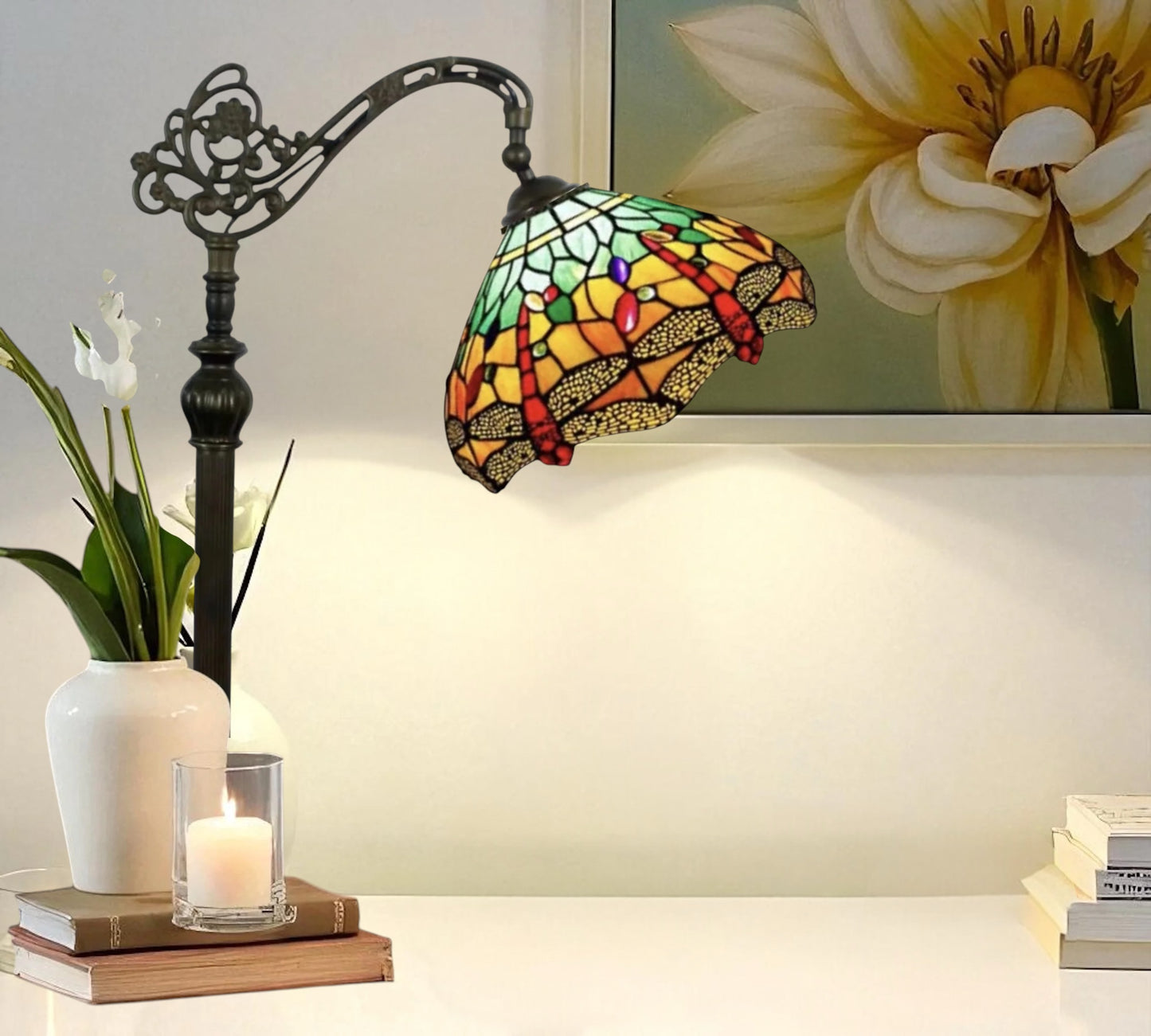 CDH Tiffany Bridge Arm Style Floor Lamp (12060F) 12" 30CM Shade