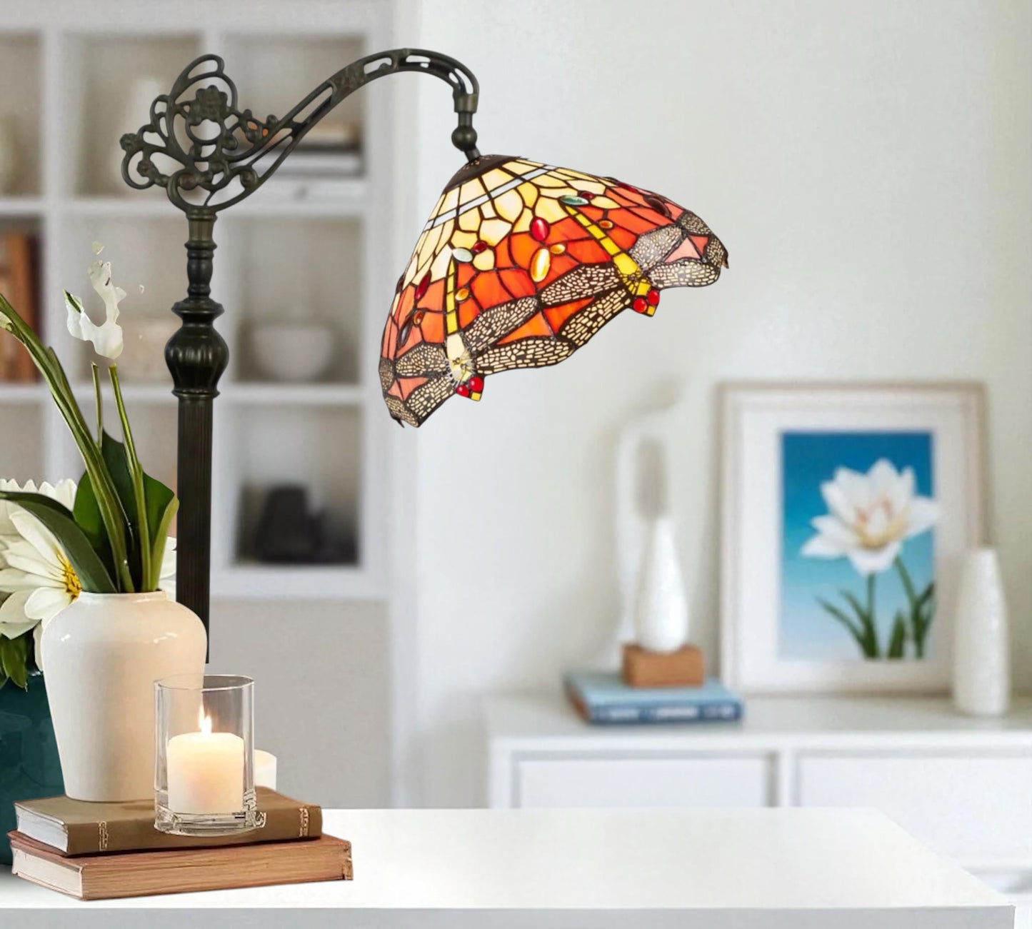 CDH Tiffany Bridge Arm Style Floor Lamp (12035F) 12" 30CM Shade