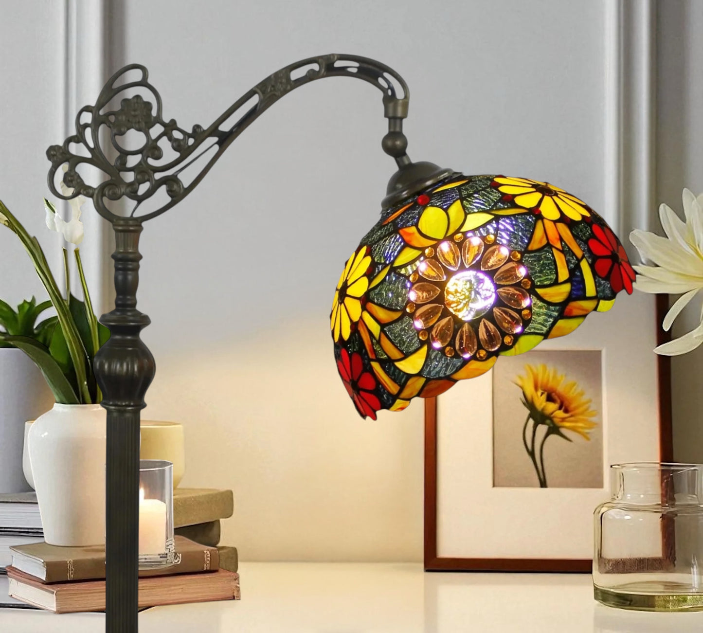 CDH Tiffany Bridge Arm Style Floor Lamp (12096F) 12" 30CM Shade