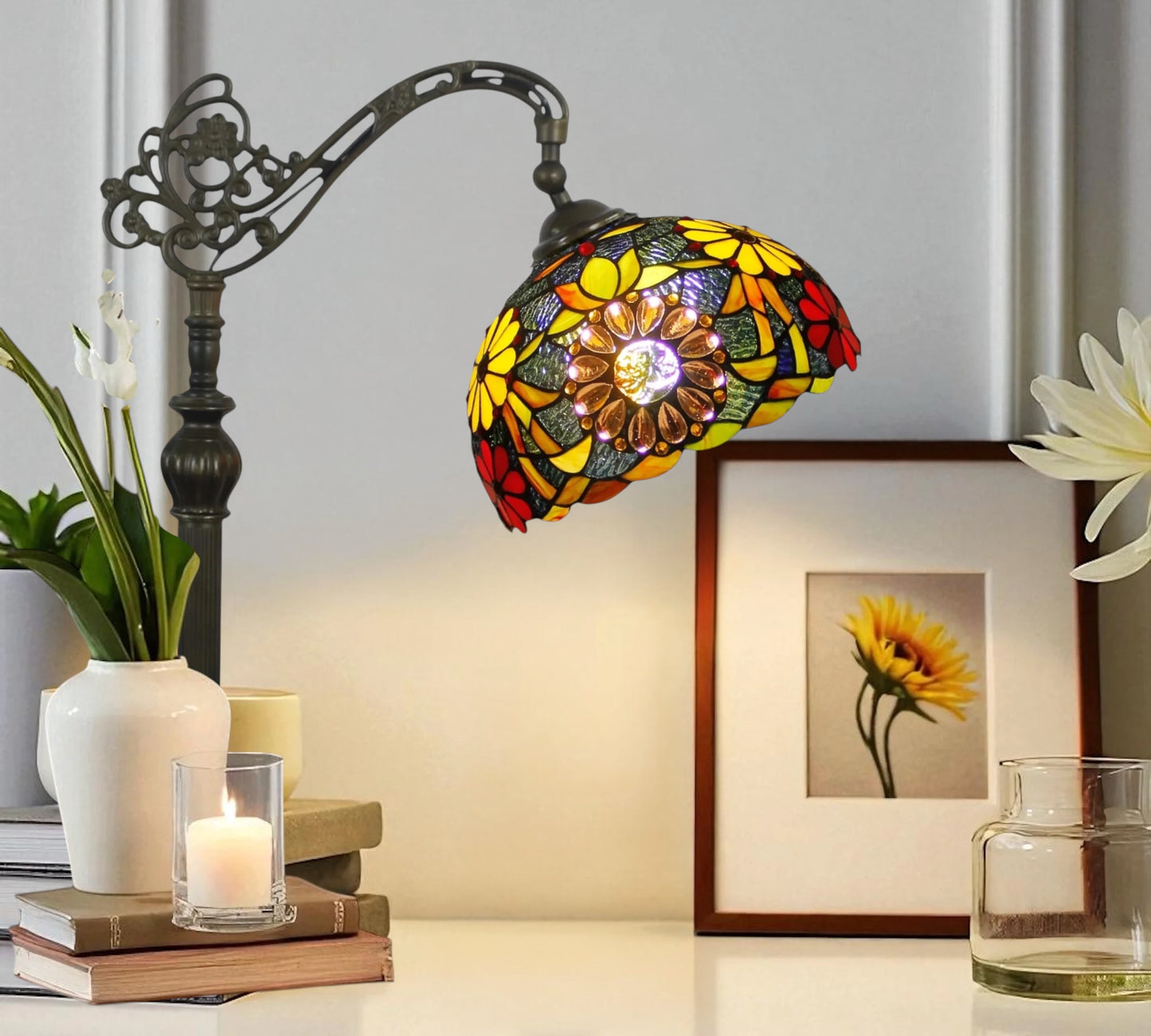 CDH Tiffany Bridge Arm Style Floor Lamp (12096F) 12" 30CM Shade