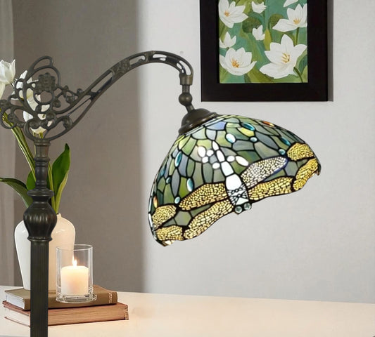 CDH Tiffany Bridge Arm Style Floor Lamp (12035BSF) 12" 30CM Shade