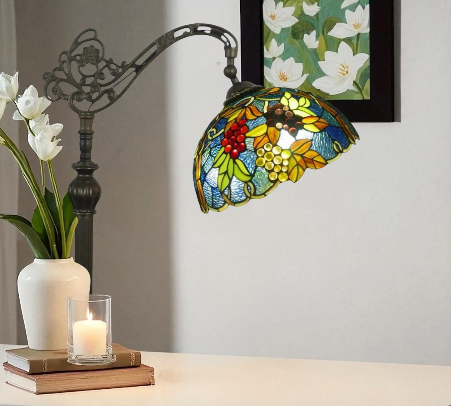 CDH Tiffany Bridge Arm Style Floor Lamp (12099F) 12" 30CM Shade