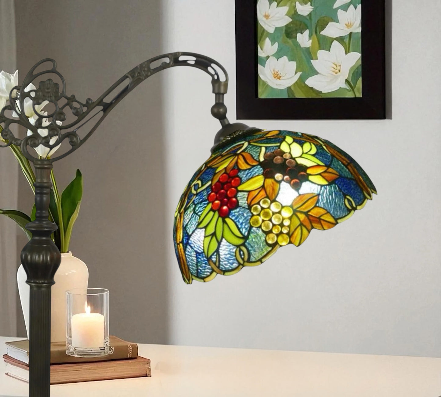 CDH Tiffany Bridge Arm Style Floor Lamp (12099F) 12" 30CM Shade