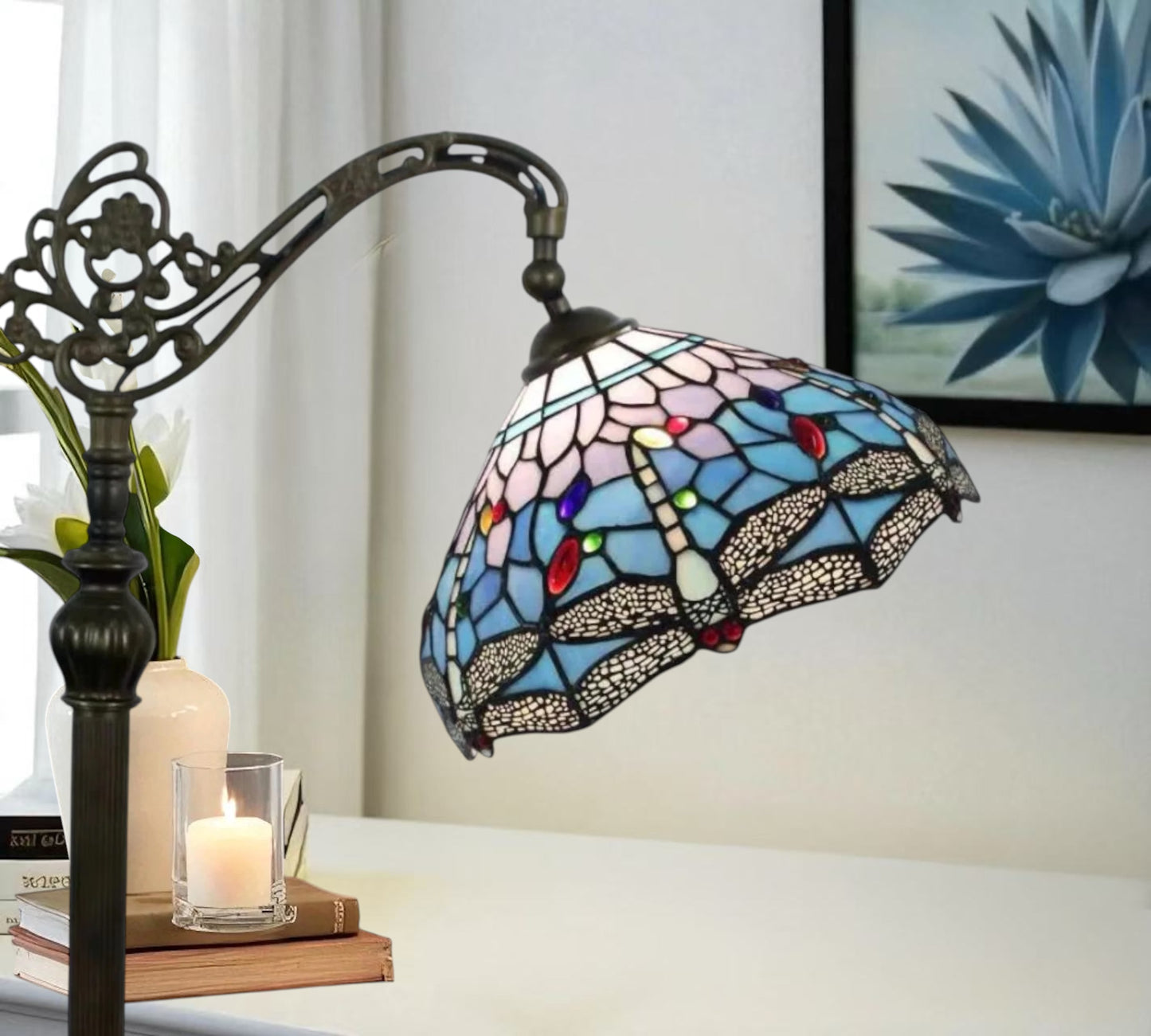 CDH Tiffany Bridge Arm Style Floor Lamp (12061F) 12" 30CM Shade
