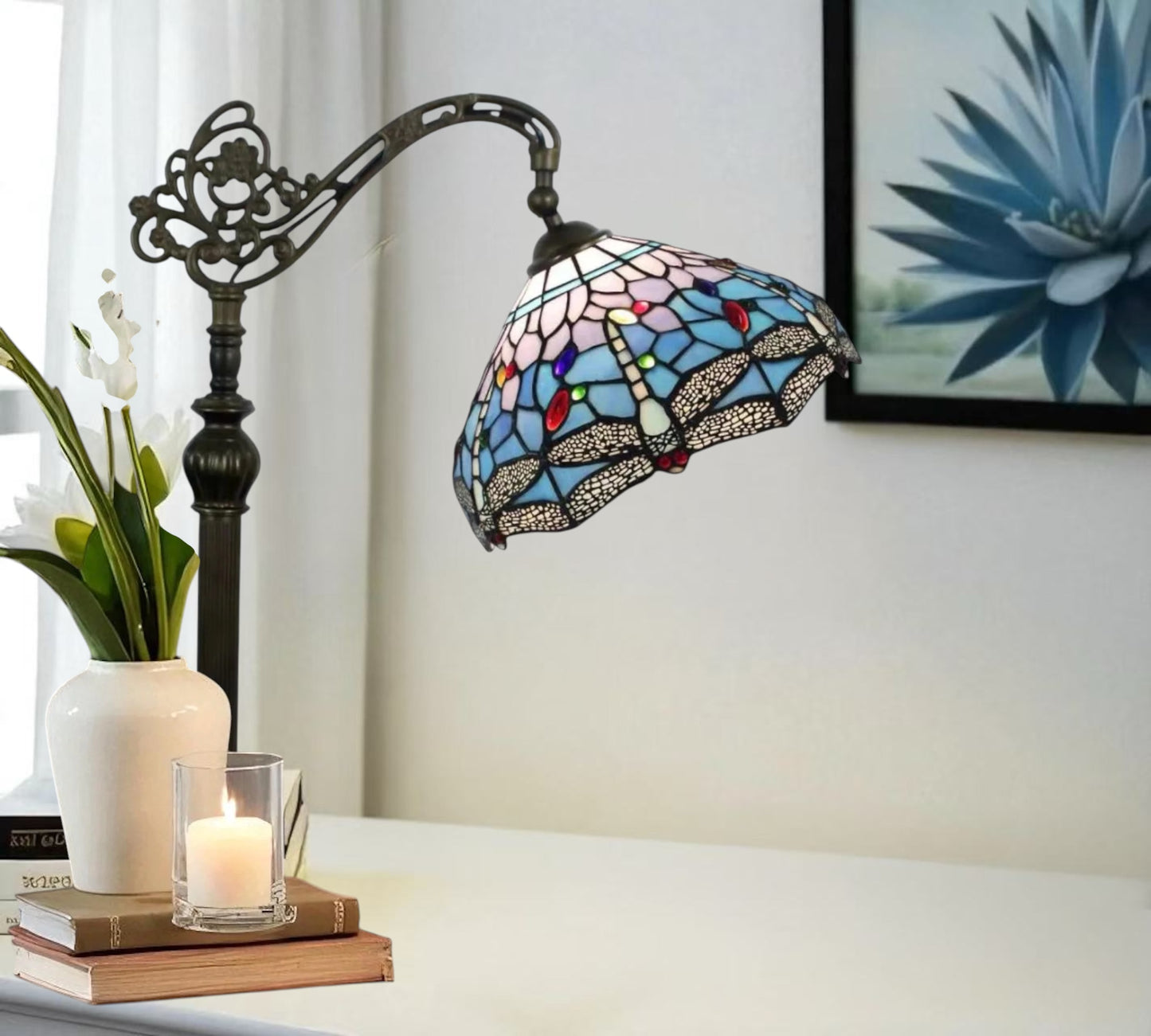 CDH Tiffany Bridge Arm Style Floor Lamp (12061F) 12" 30CM Shade