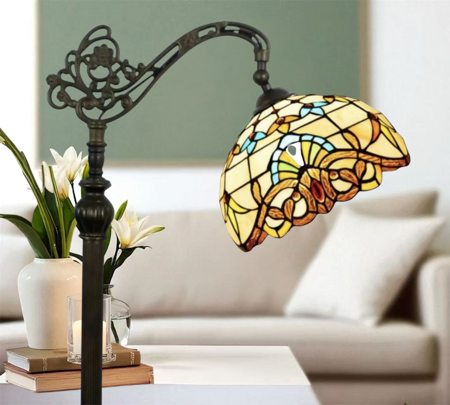 CDH Tiffany Bridge Arm Style Floor Lamp (12025F) 12" 30CM Shade