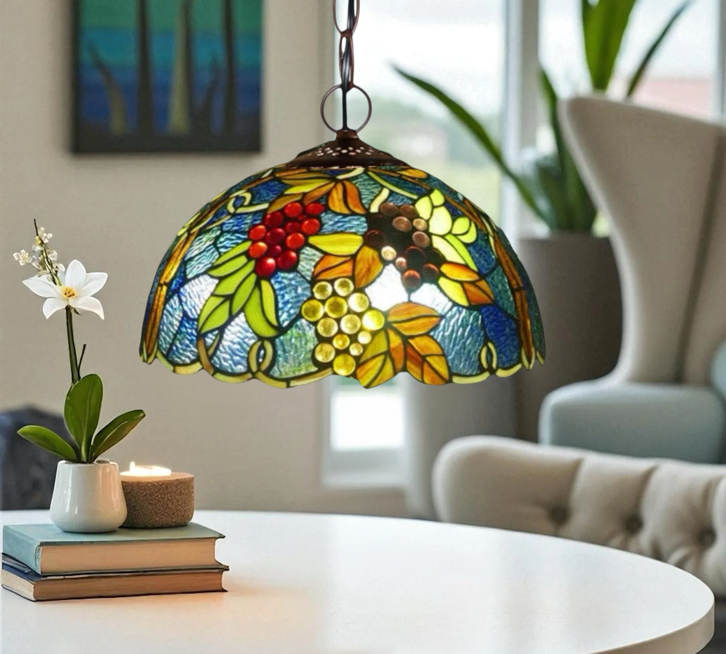 CDH 12" Tiffany Pendant Lamp 30cm shade (12099C)