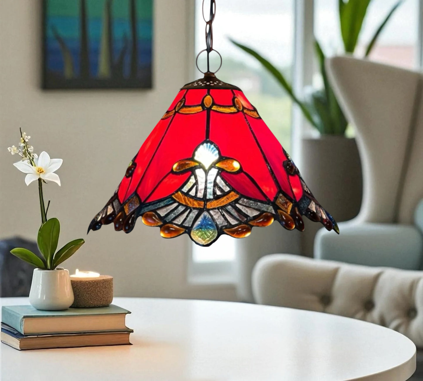 CDH 12" Tiffany Pendant Lamp 30cm shade (12001R_C)