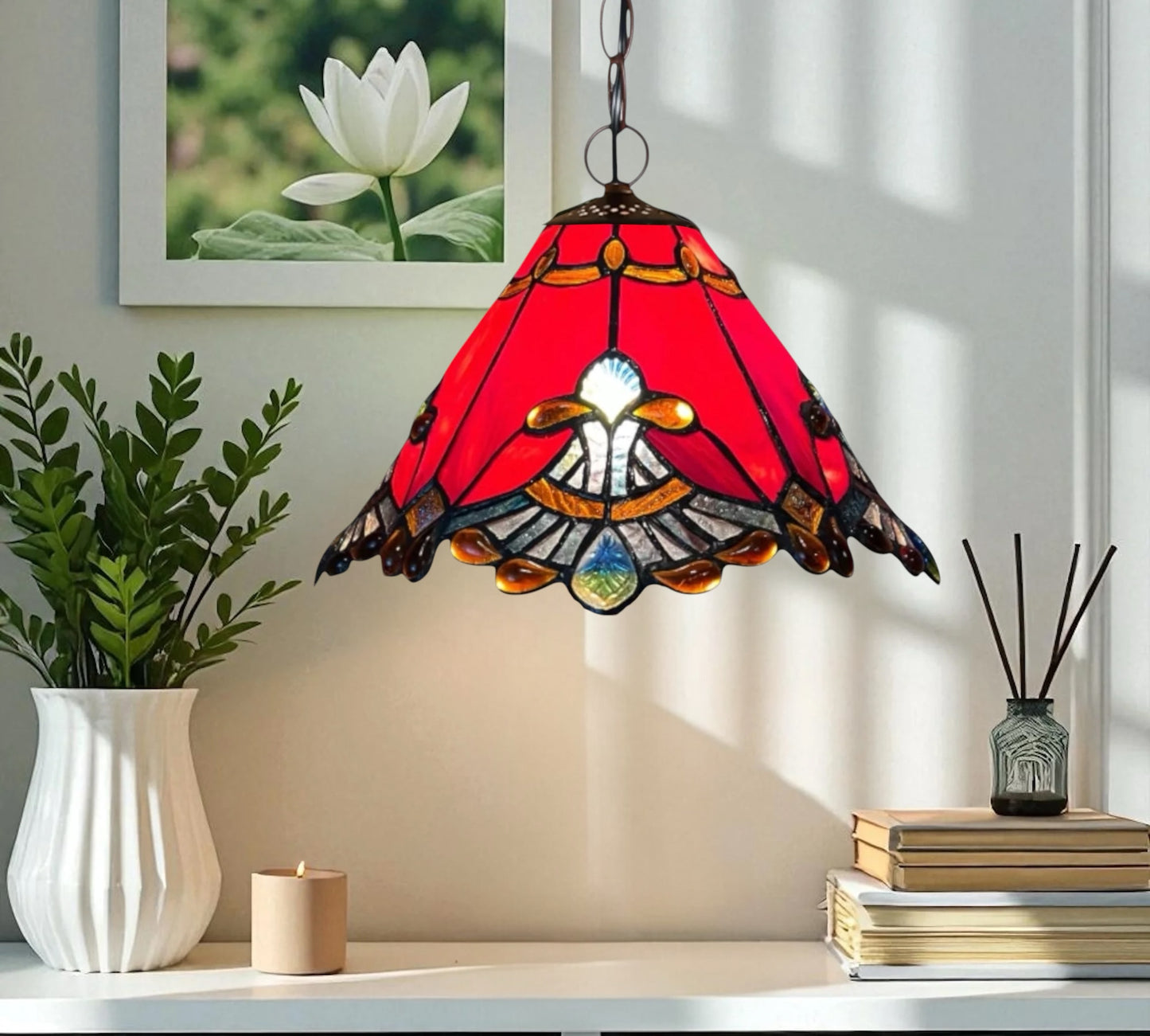 CDH 12" Tiffany Pendant Lamp 30cm shade (12001R_C)