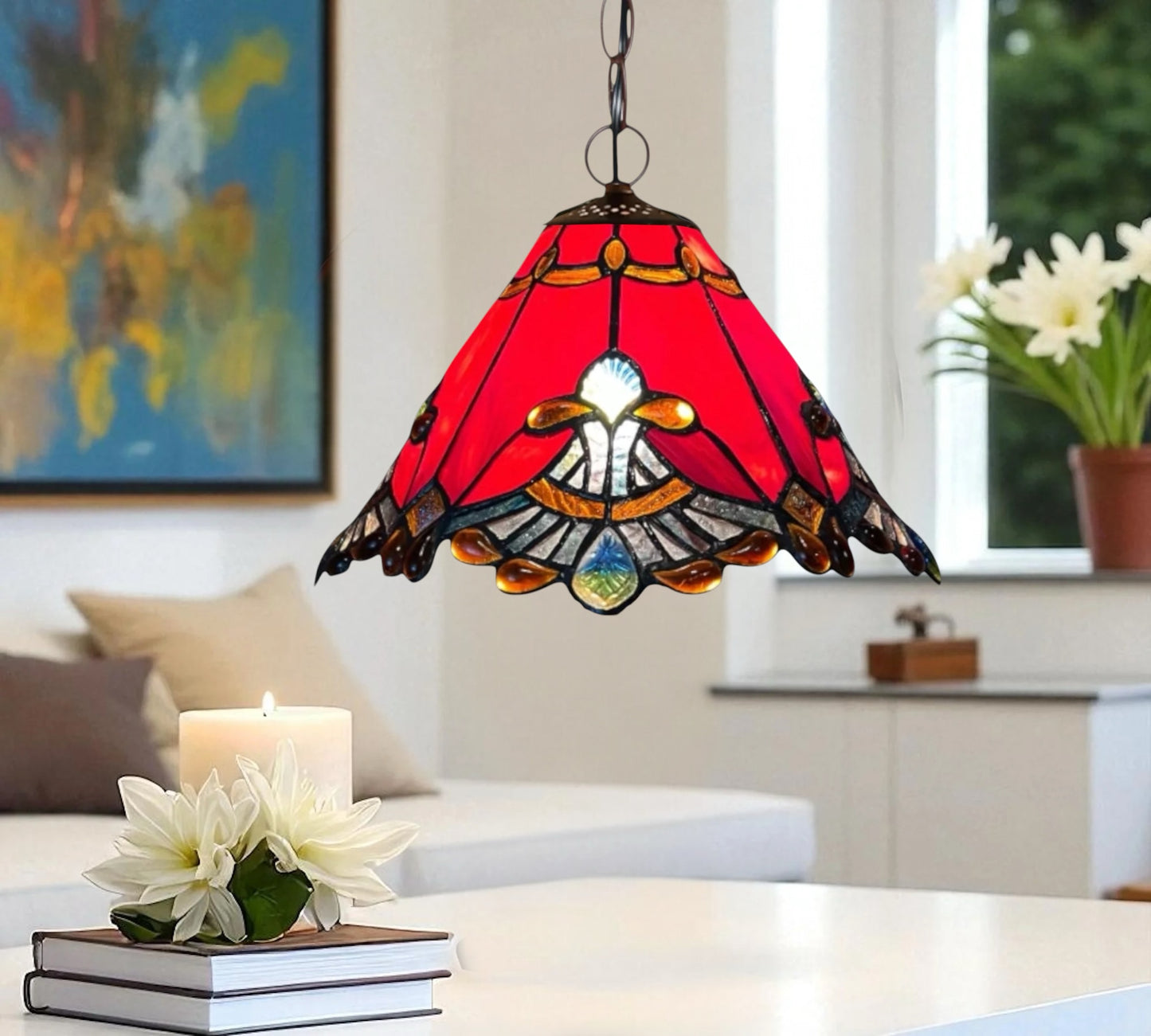 CDH 12" Tiffany Pendant Lamp 30cm shade (12001R_C)
