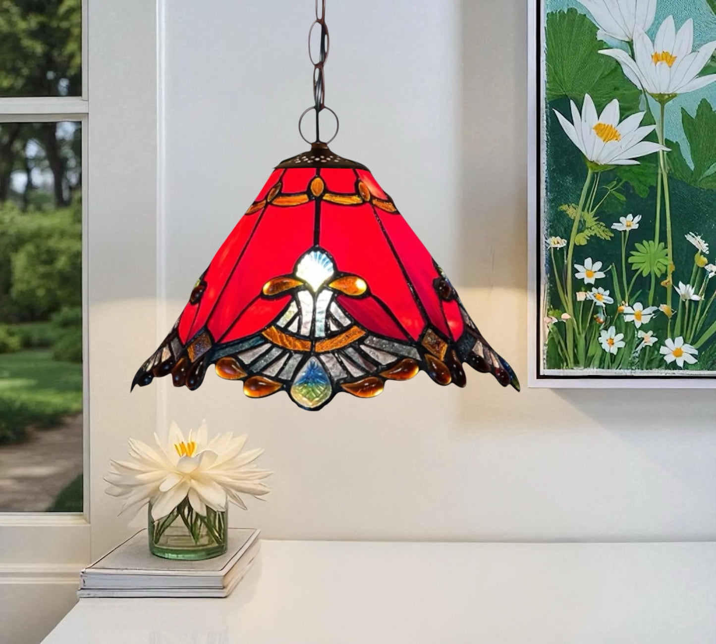 CDH 12" Tiffany Pendant Lamp 30cm shade (12001R_C)
